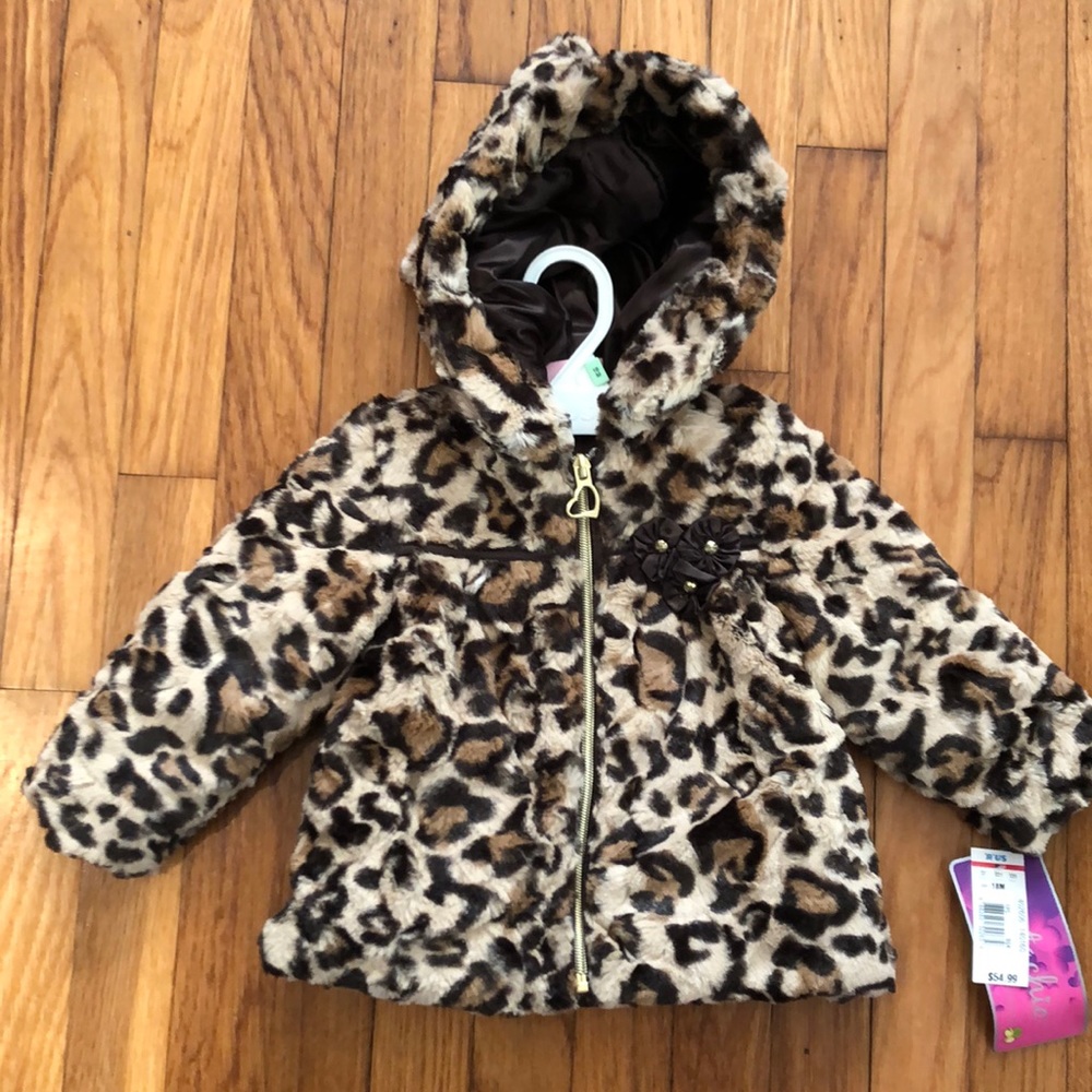 Leopard Fur Coat with Hat 18 months - Picture 1 of 8